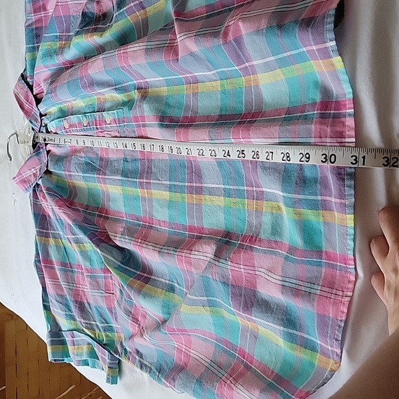 Chaps Women's Short Sleeve Pullover Plaid Shirt- Size 1X- New! - Picture 7 of 9